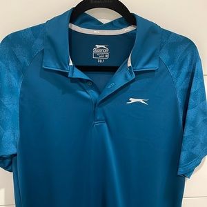 Slazenger Mens Tech Solid Golf Polo Shirt Top Teal